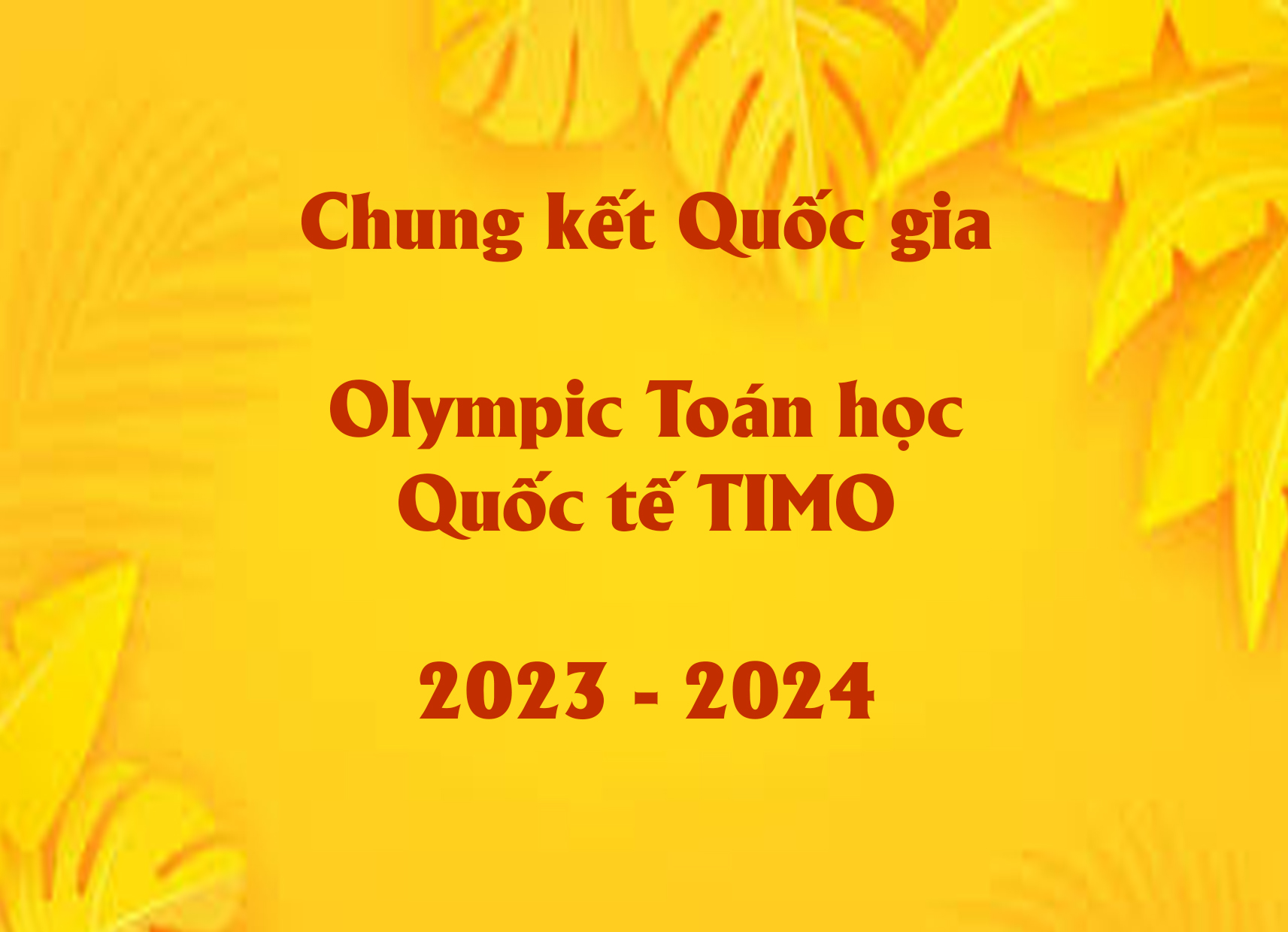 Chung kết Quốc gia Olympic Toán học Quốc tế TIMO 2023 - 2024